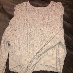 White knit sweater